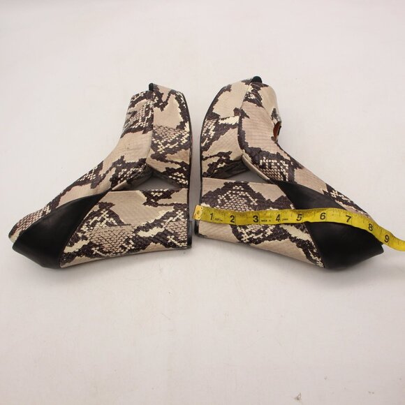 L.A.M.B. | Shoes | Lamb Black And White Pointed Toe Wedges  L.A.M.B Snakeshin Leather Platform Wedge Women\'s Size 9 M Open Toe Dress Shoes